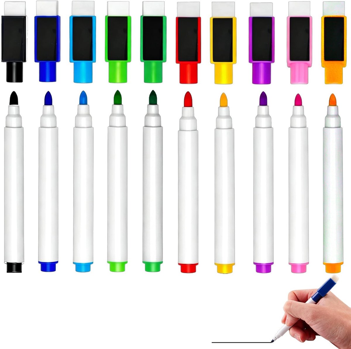 Elzusha - Set van 10 Vloeibare Krijtmarkers in 10 Kleuren met Magnetische Gum
