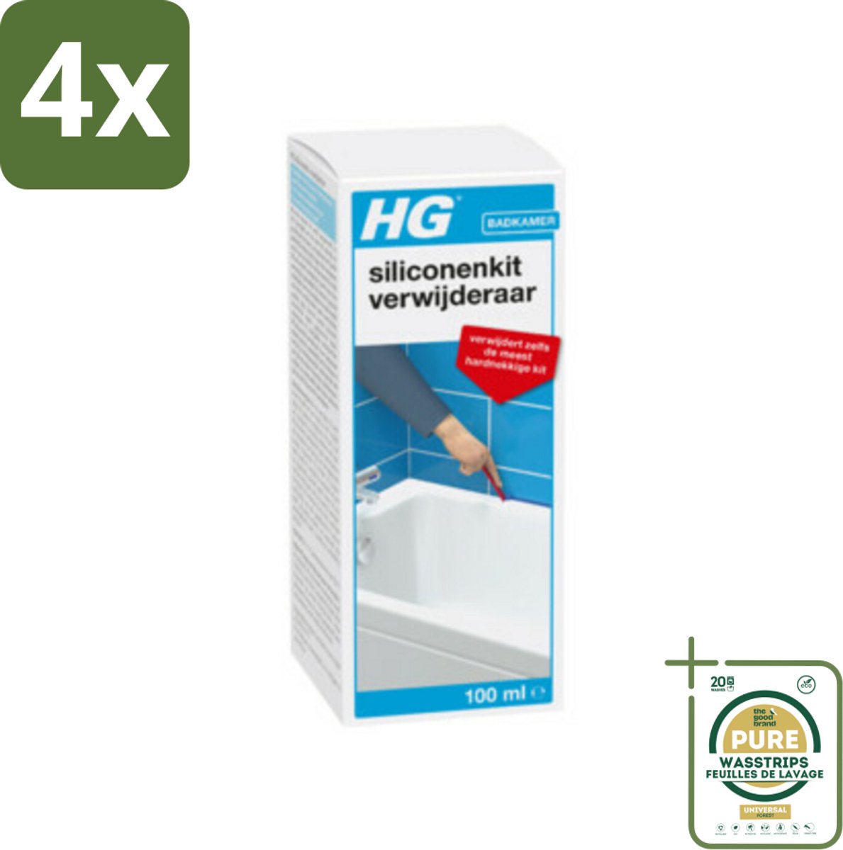 HG Siliconenkit Verwijderaar 100 ml - Voordeelverpakking - 4 stuks - HG - Badkamers