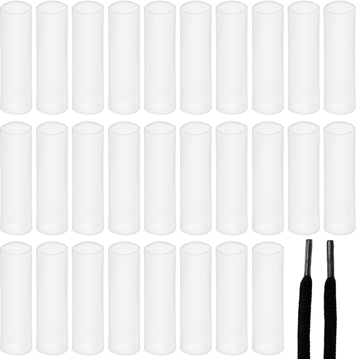 SOFPLATE 100 stuks plastic schoenveter aglets doorzichtige krimpkous 6,5 mm schoenveter eindigt inkrimping reparatie - ShopVlot