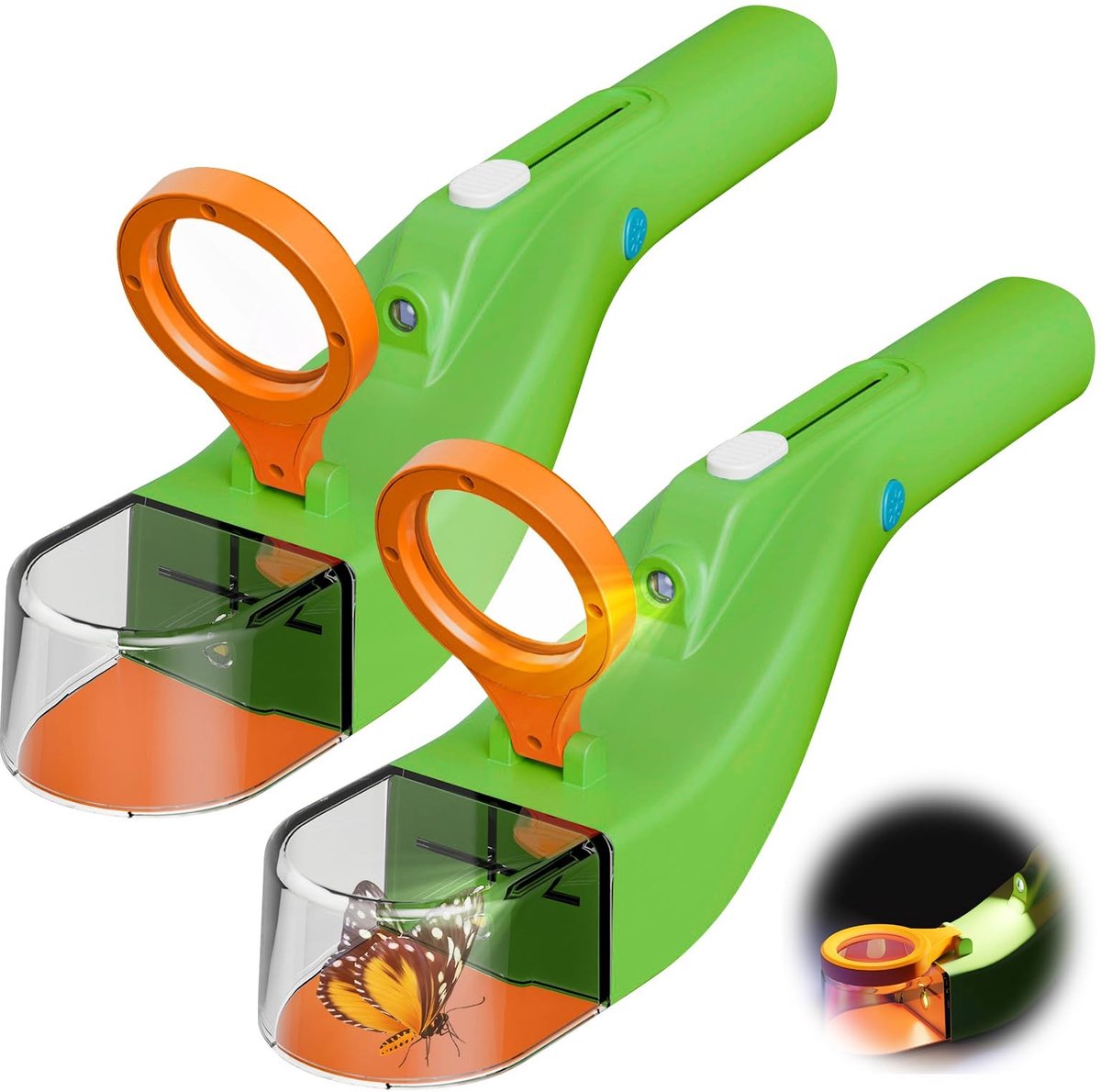 Elzusha - Insectenvanger met LED en Vergrootglas - 2 Stuks