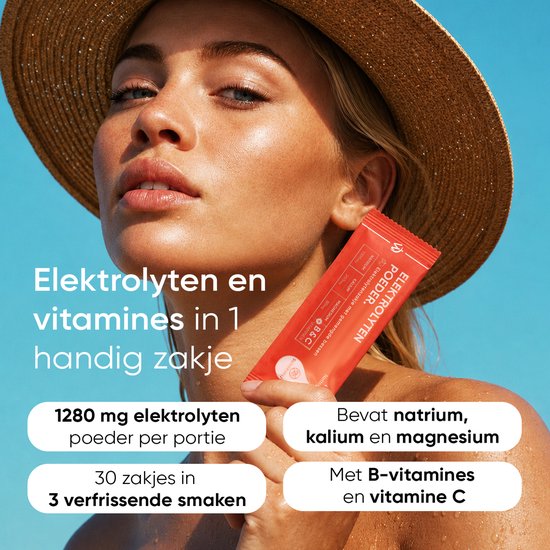 WeightWorld Elektrolyten Poeder zakjes - 9 essentiële electrolytes, mineralen en vitamines - 30 zakjes in 3 natuurlijke smaken - Zonder suiker — afbeelding 2