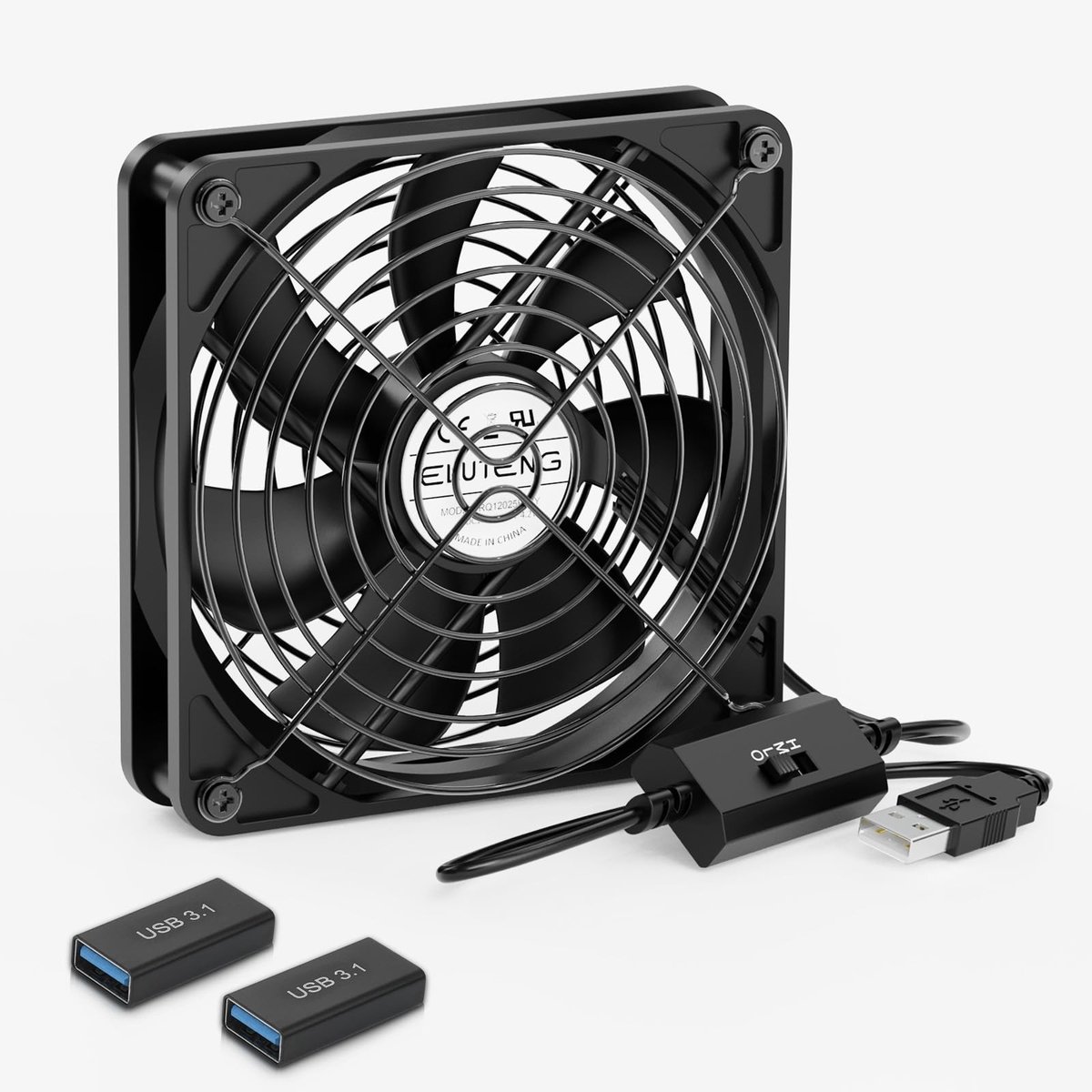 Solidchoice - USB Ventilator 120mm met 2 USB Poorten en 3 Snelheden