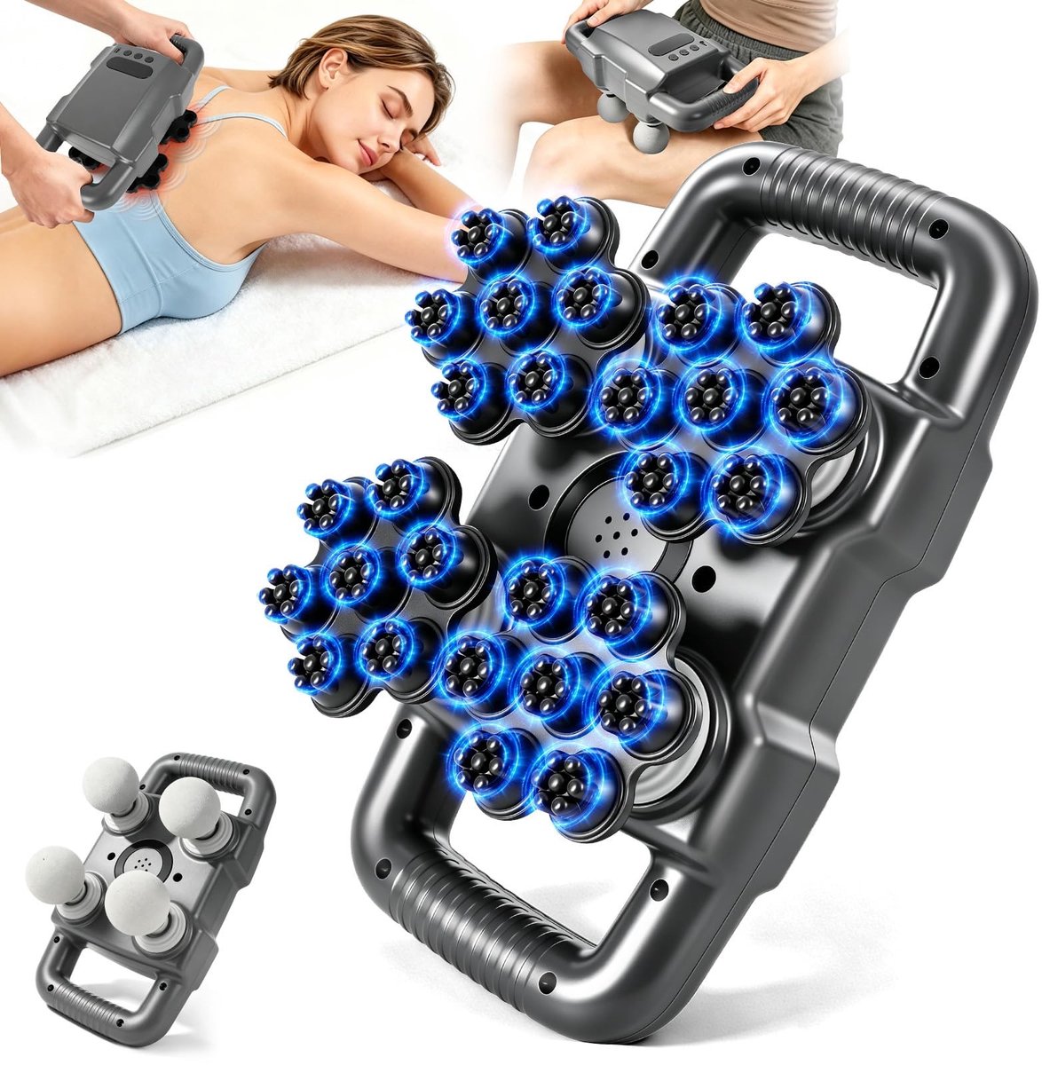 Solidchoice - Massagepistool met 28 Massagekoppen en 20 Snelheden