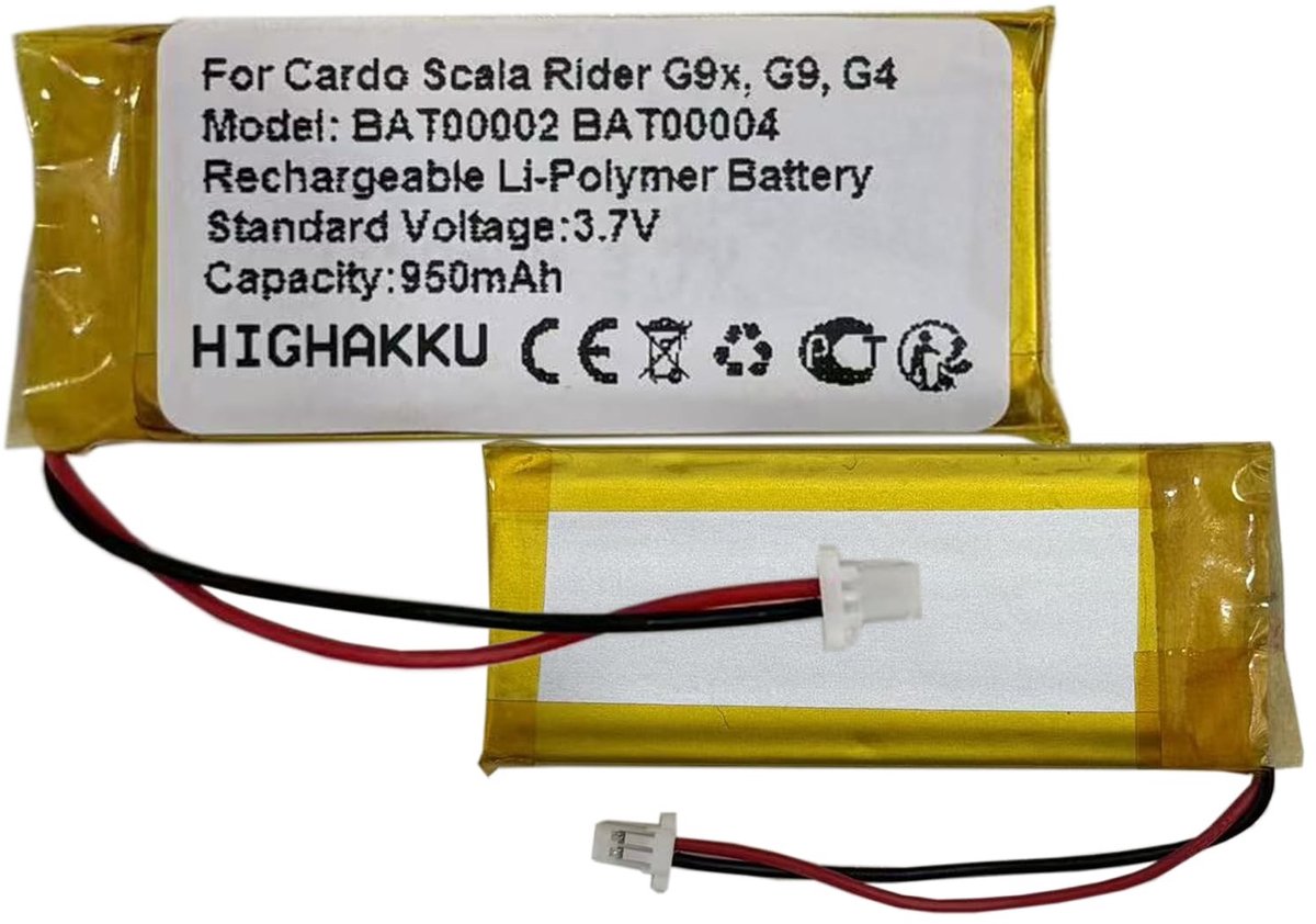 Solidchoice - Vervangende batterij BAT00002 voor Scala Rider G9x Intercom