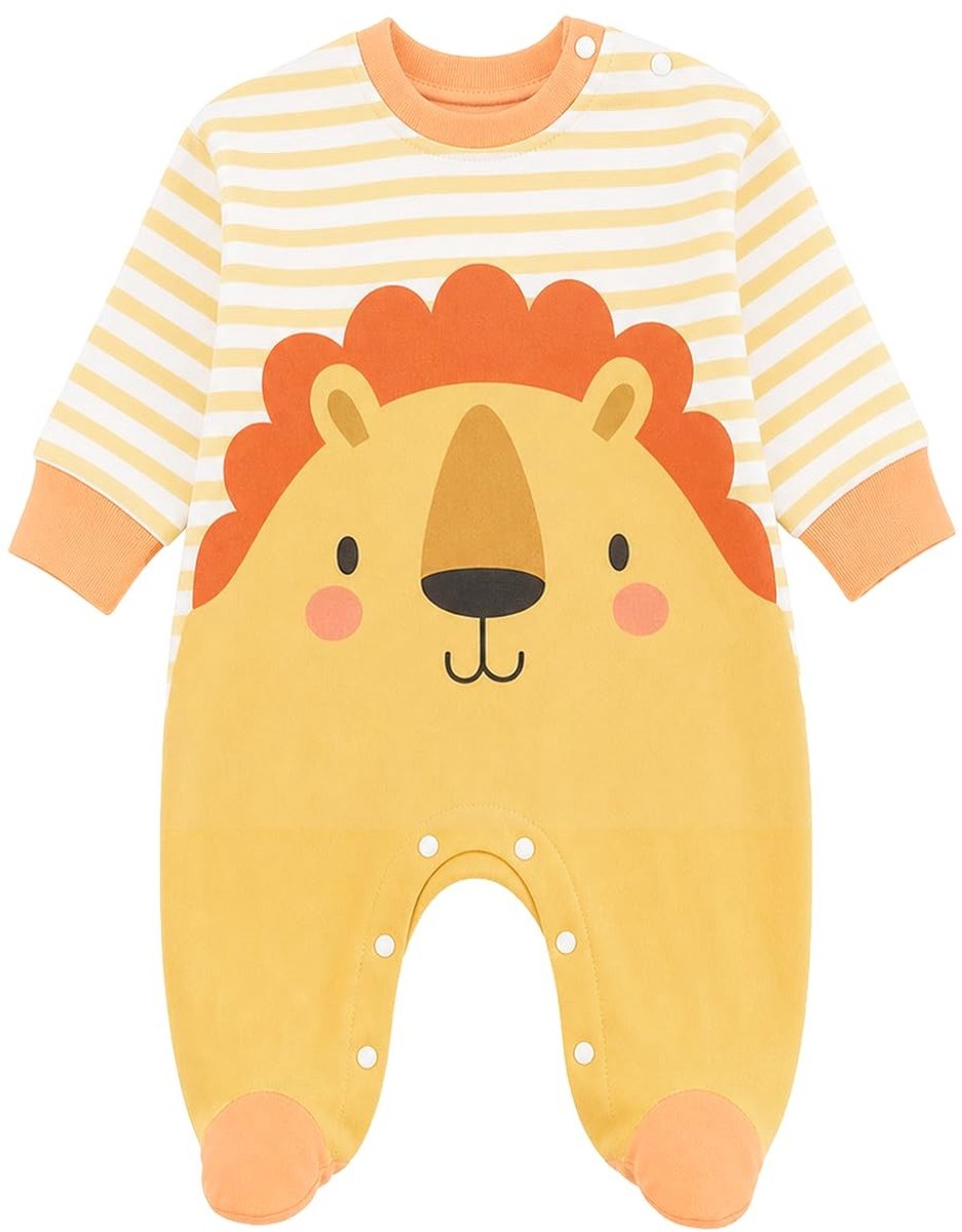 Solidchoice - Unisex Baby Cartoon Romper met Panda Leeuw Patroon