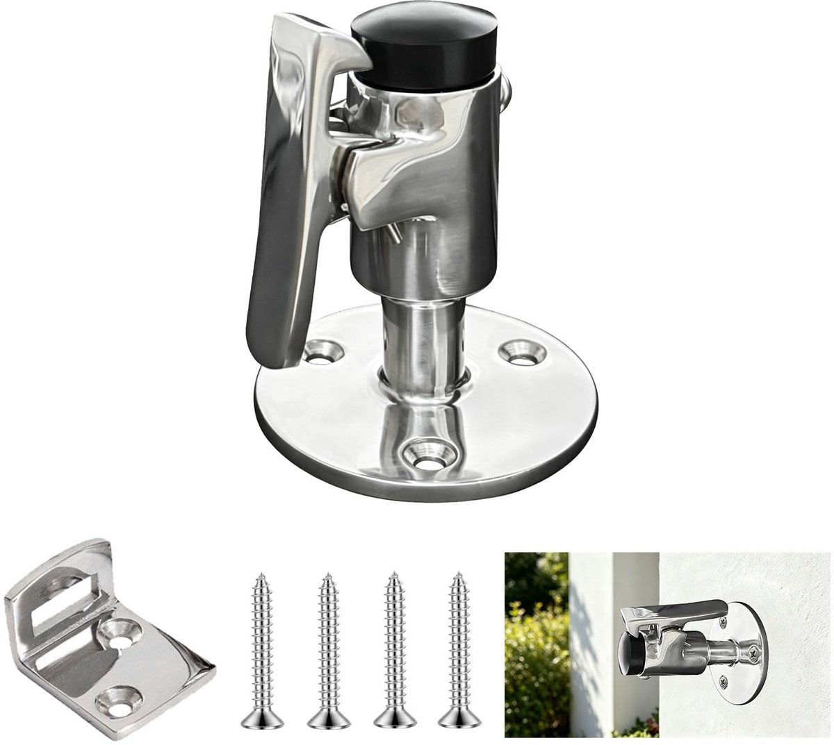 Solidchoice - Roestvrijstalen Wand Deurstopper voor Muurbevestiging