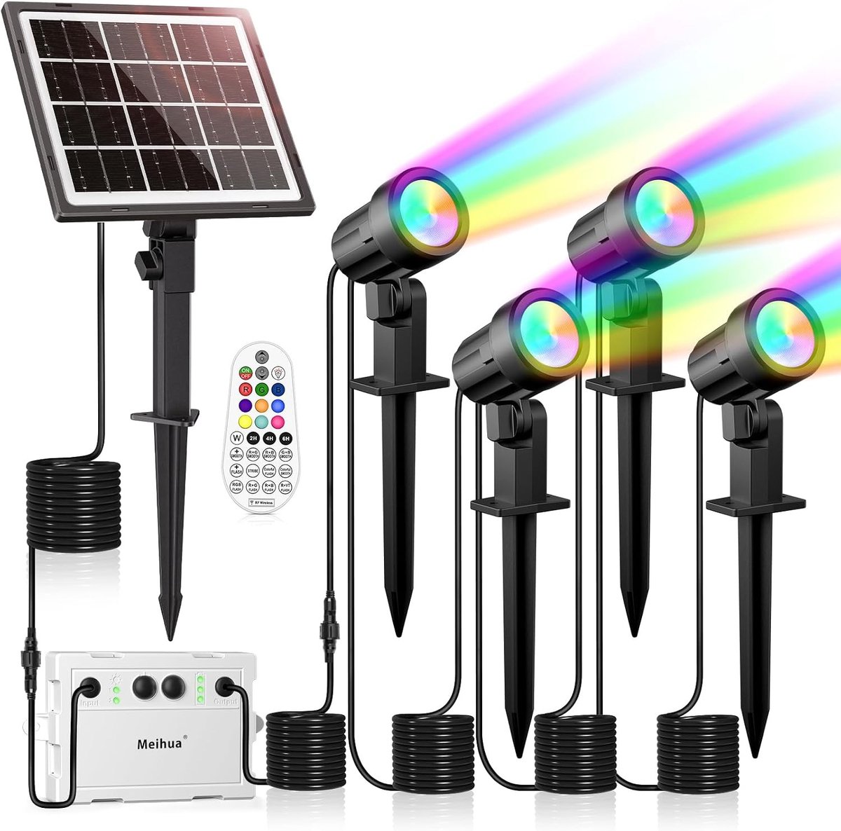 Zonne-energie Tuinverlichting - RGB - - Waterdicht met Afstandsbediening en Timer - Voor Buiten