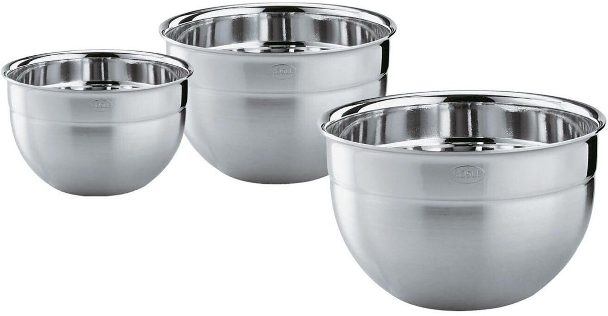 Famanu – Schalenset, 3-delig, elegante schalen van roestvrij staal voor het bereiden en bewaren van voedsel