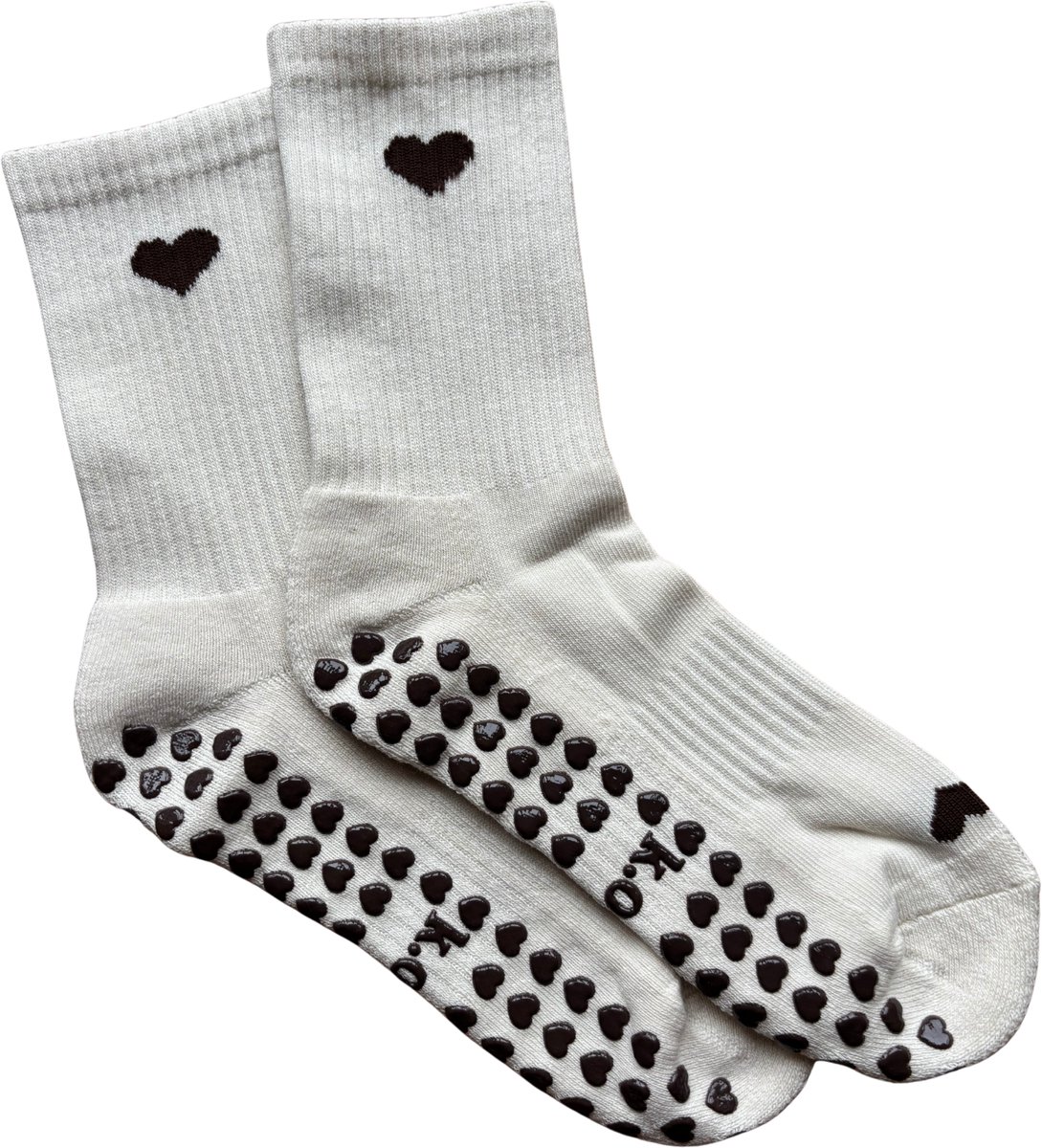 KORRHAUS Espresso Heart Pilates Gripsokken
