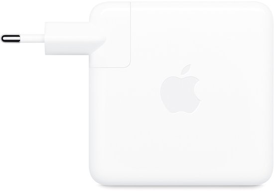 Wit Apple 96W USB-C Power Adapter met Apple logo en USB-C poort.