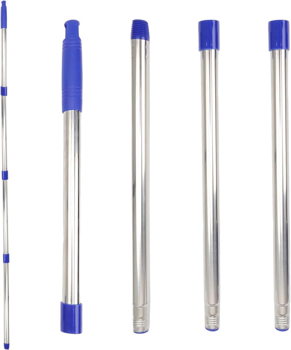 Telescopische Steel - Blauw - 148 cm - Roestvrij Staal met Praktische Handgreep - Voor Diverse Reinigingsdoeleinden