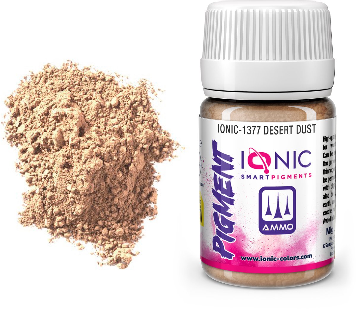 AMMO by Mig Jimenez Modelbouwdecoratie - MIG IO1377 Ionic Smart Pigments - Woestijnstof - 35ml Effecten potje