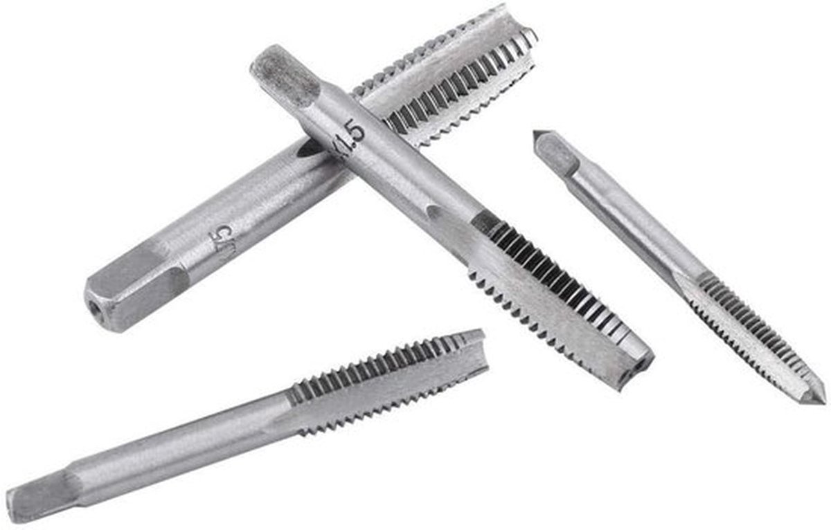 Schroefdraadboor Set 7-delig - Metrisch Staal - M3/M4/M5/M6/M8/M10/M12 - Lagerstaal - Schroefdraadborgmiddel - Tappen