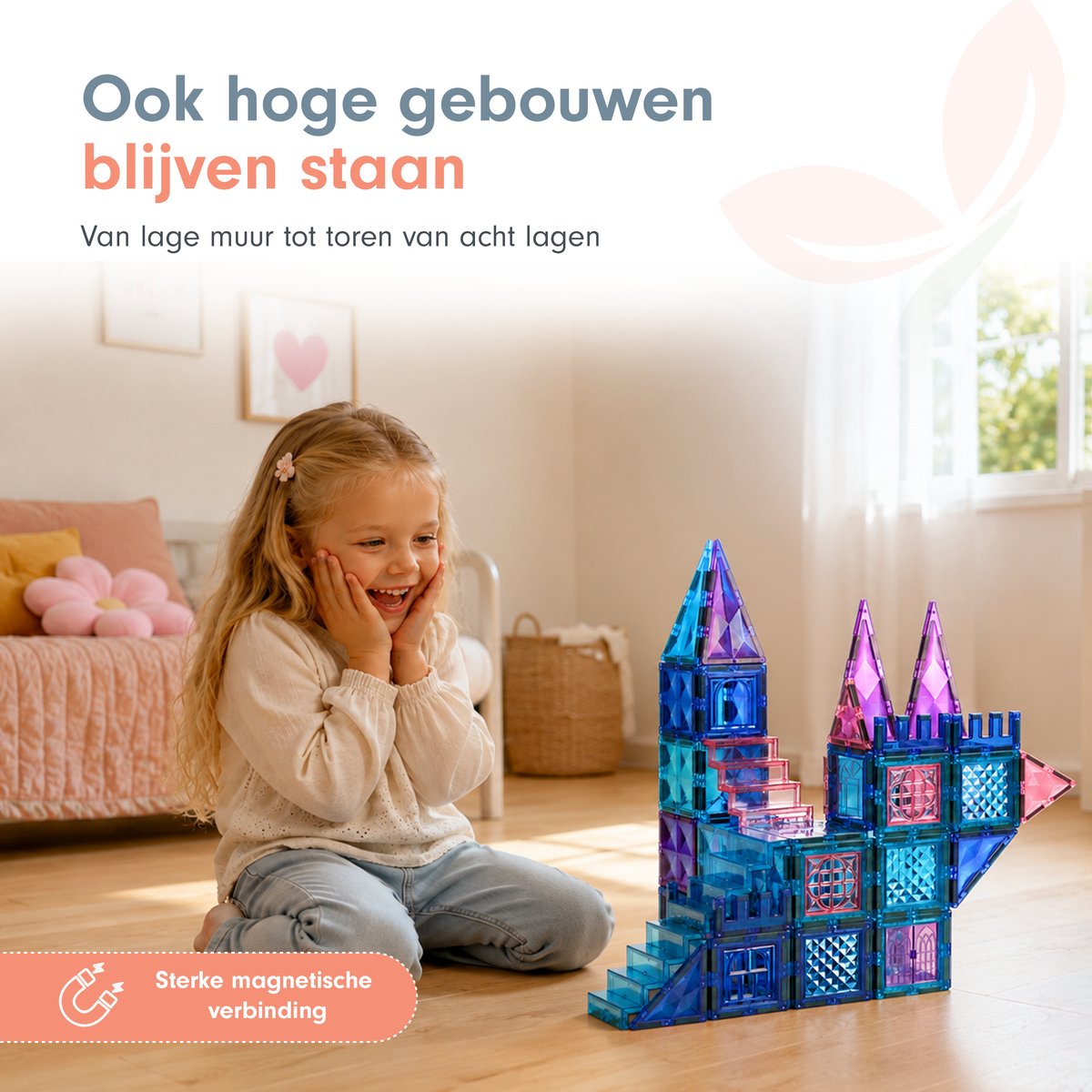 Magnetic tiles - Magnetische tegels - Magneet tegels - Travel set - Constructiespeelgoed - Met 2 Magna poppetjes - Bouwstenen Educatief mind montessori - Magneten speelgoed - 3, 4, 5, 6 jaar — afbeelding 6