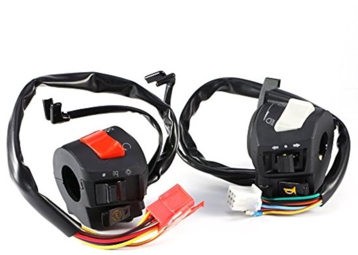 Universele 2-delige Motorfiets Schakelaar voor Hoorn en Richtingaanwijzers - 7/8" Handvat Schakelaar voor Links en Rechts
