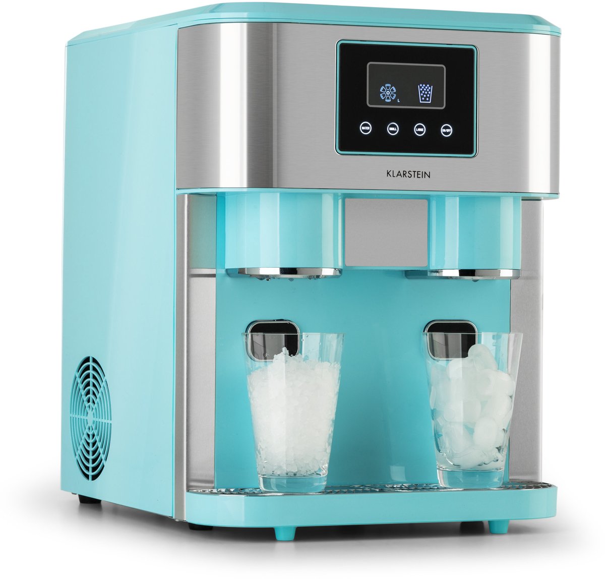 Bol.com Klarstein ijsblokjesmachine klein, 1,8L ijsblokjesmaker, ijsblokjesmachine voor Crushed en Bullet ijs, snelle Mini ijsbl... aanbieding