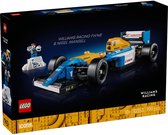 Lego Williams raceauto op de verpakking, met Nigel Mansell minifiguur.