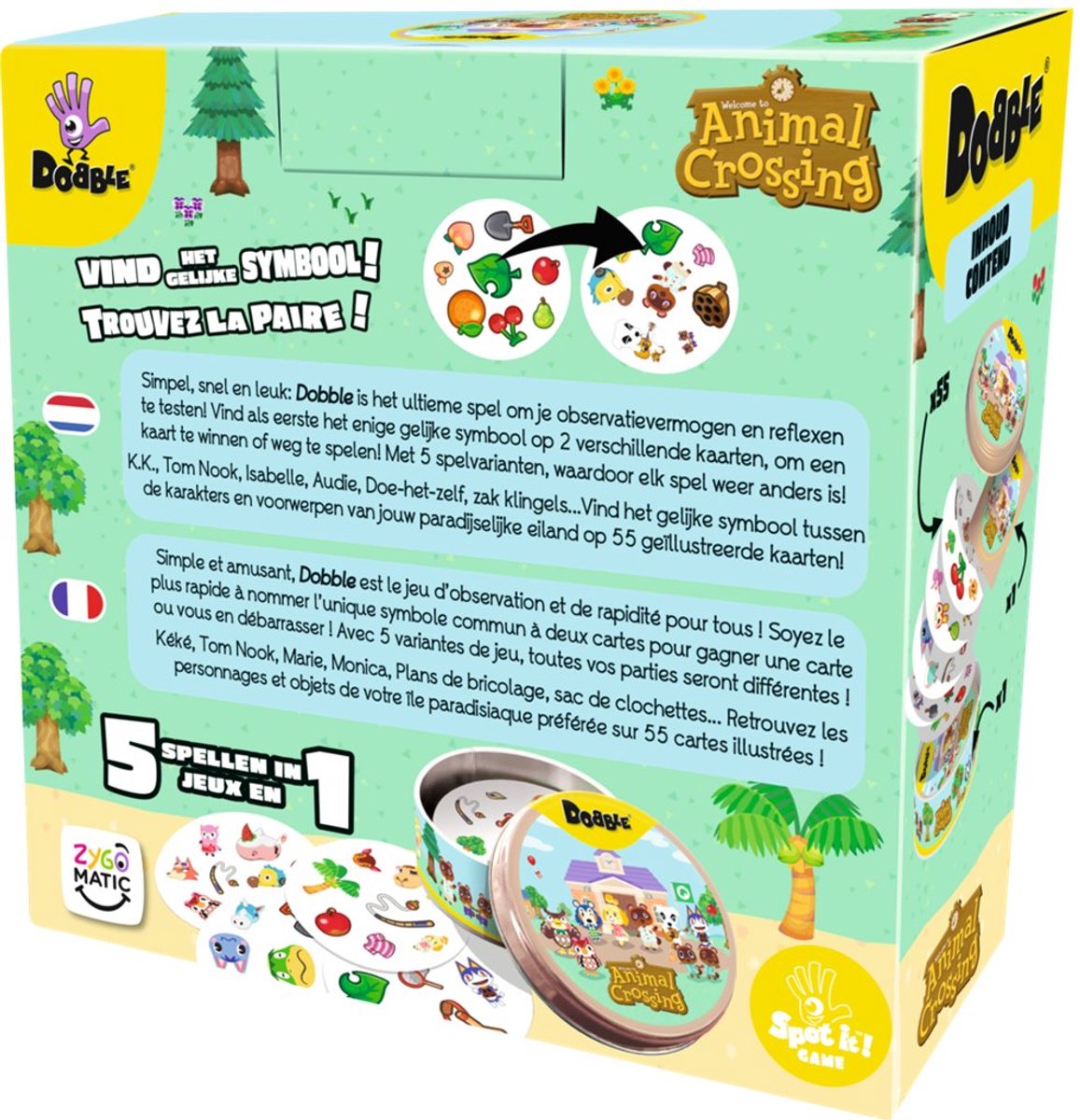 Dobble: Animal Crossing | Nederlands/Frans | Observatie- en Reactiespel | 2 tot 8 Spelers | Vanaf 6 Jaar | 15 Minuten Speelduur — afbeelding 3