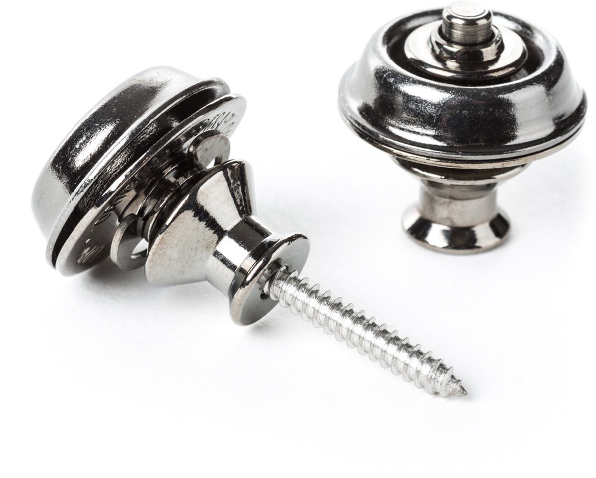 Jim Dunlop StrapLok - Straplock Set - Dual Design - Black Chrome