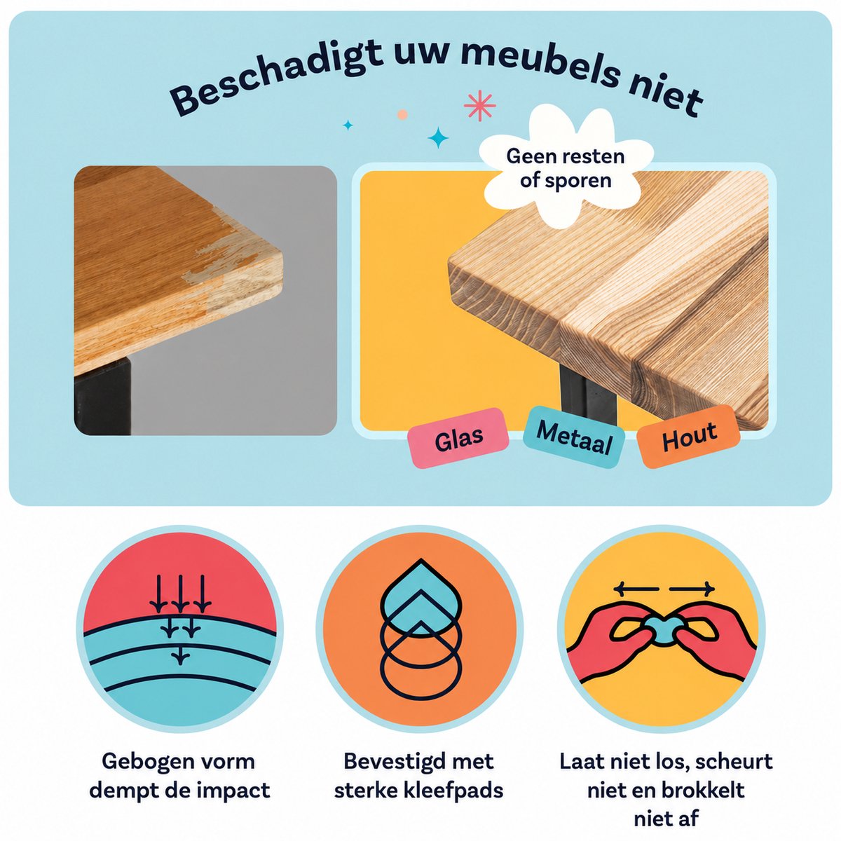 24-delige set - Hoekbeschermers - Transparant - Zelfklevend - Tafelhoekbeschermers voor tafel, kast en meubels van hout, glas en metaal – foto 2