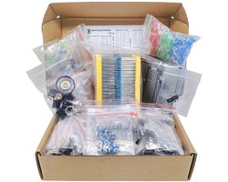 1900-delige set elektronische componenten - Condensatoren, weerstanden, LED's, transistoren, diodes, 1N270 germaniumdiodes, DC-aansluitingen, operationele versterkers, printplaten, luidsprekers - Voor UNO R3 - Ultieme set elektronische componenten