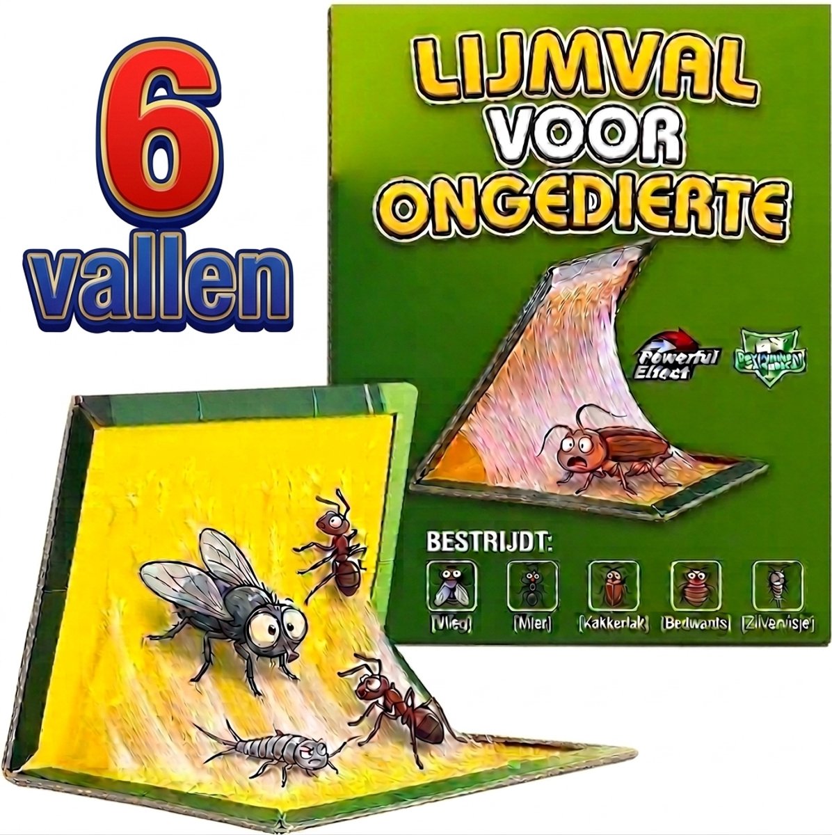 Lijmvallen - Zilvervisjes Bestrijden - Kakkerlakkenval - Extra Sterk - 6 stuks - Insectenval - Bedwantsen - Mieren