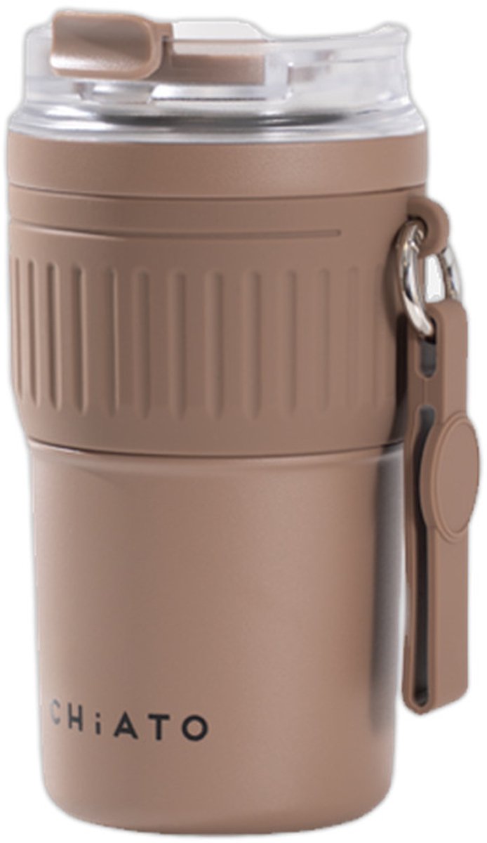 CHiATO Home hotSIP Choco Brown geïsoleerde reisbeker, 400 ml – Bruin