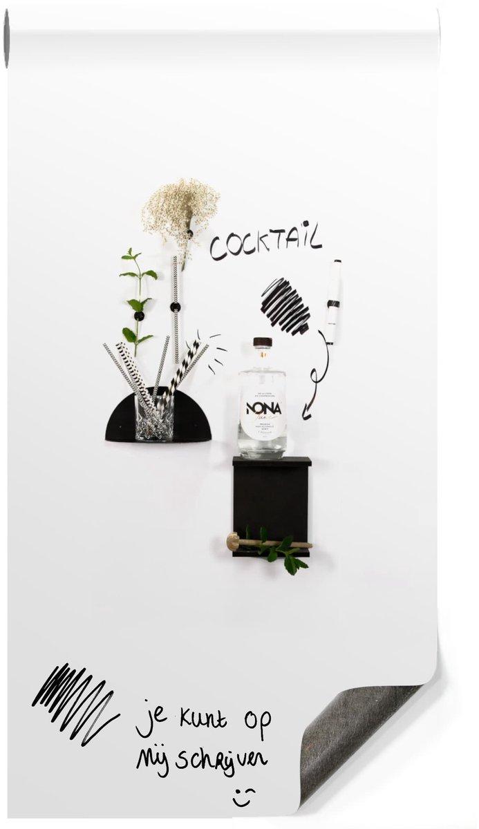 Krijtbehang Magnetisch - Luxe Wit Mat - 50x250cm - Kamer26