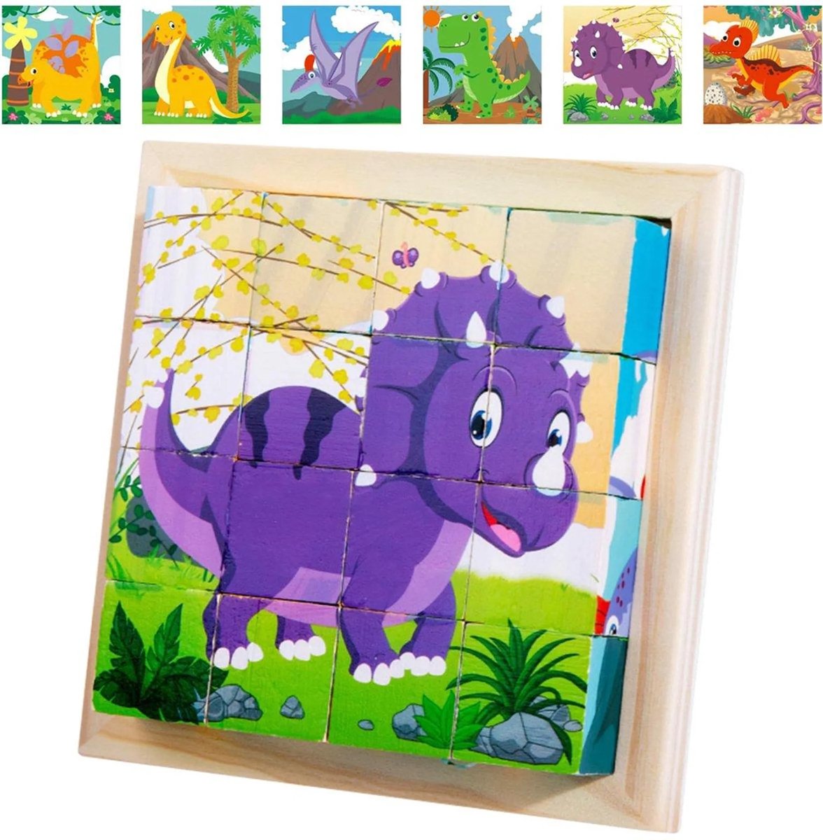 Casalora Montessori Houten 3D Kubus Puzzel – 16-delig – Educatief Speelgoed 3+
