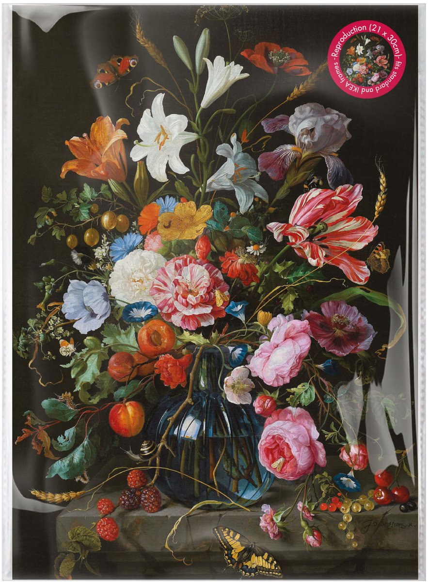 Lanzfeld - Poster - Mini Poster - A4 - De Heem - Vaas met Bloemen