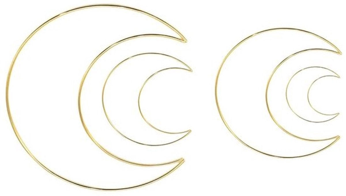 Ring Gouden Metalen - 4-delige Set - Bloem/Krans - Bruiloftsdecoratie - Dromenvanger - Knutselen