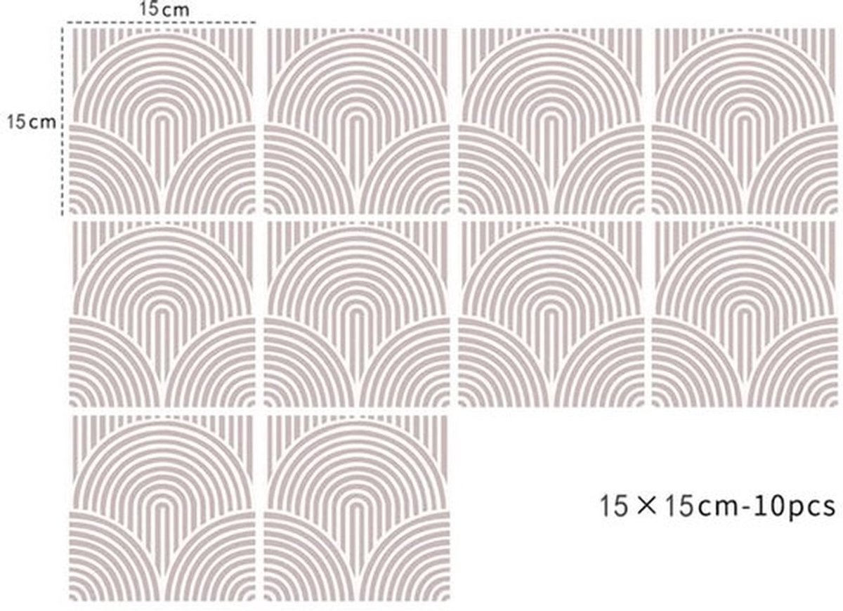 Vloertegels Zelfklevend - 10 Stuks - 15 x 15 cm - Waterdicht - Voor Keuken/Badkamer - Charmant Roze Ontwerp - Muurstickers