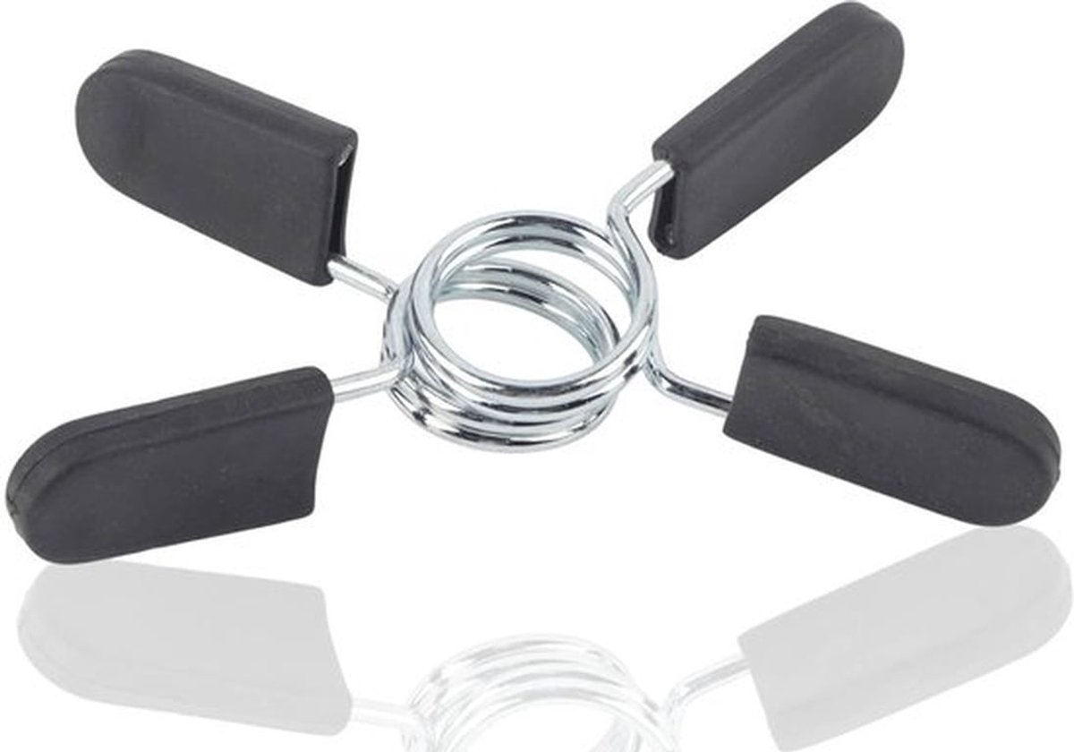 Gewichtsclips 2 Stuks - Veerstaal Klemmen - Halter Klemmen - Rubber Grip - 25mm Barbell Clips - Schokbestendig en Duurzaam - Halterklemmen