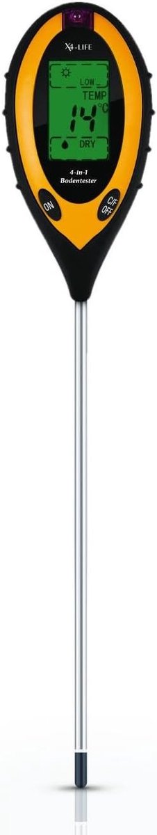 4-in-1 Bodemmeter - Voor Kamerplanten en Tuin - Meet pH, Vochtigheid, Licht en Temperatuur