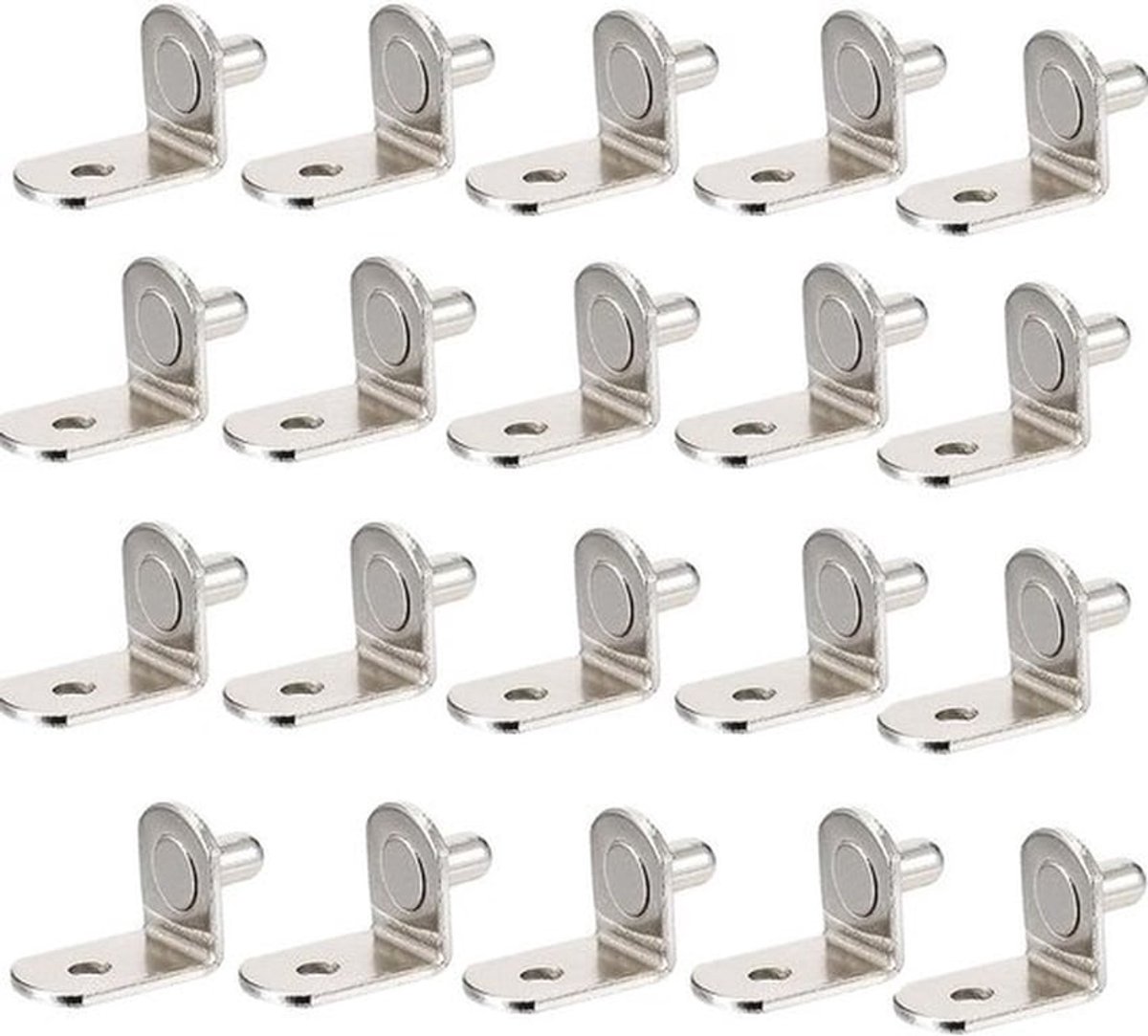 Plankhouders 20 Stuks - Planksteunpennen - L-vormige Beugel - Metalen Steunharingen - Gelegeerd Staal - Geschikt voor 5 mm Gaten - Planksteunen