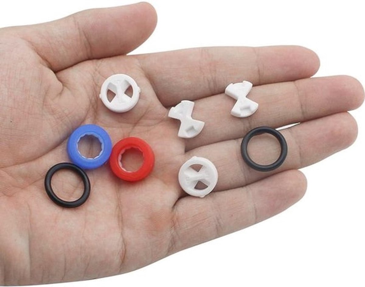 Kraan Reparatieset - 8 Onderdelen - Keramiek/Siliconen - O-Ringen - Lekkende Kraan - Badkamerreparaties - Kraanreparatieset
