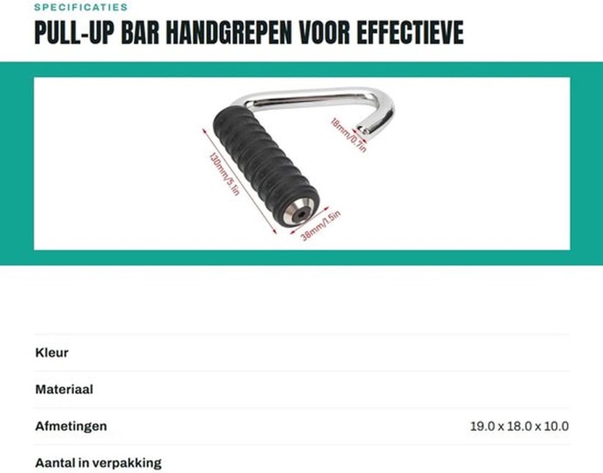 Pull-Up Bar - C-Vormige Handgrepen - Stalen Handgrepen - Comfortabele Grip - Universele Compatibiliteit - Verbeterde Fitness Bereik - Fitness Grips