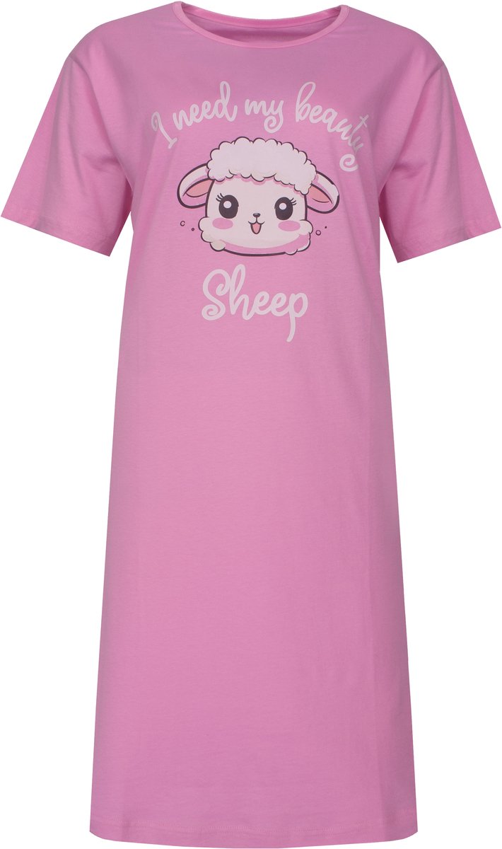 Temptation Dames Big Shirt - Korte Mouwen - Roze - Maat 4XL
