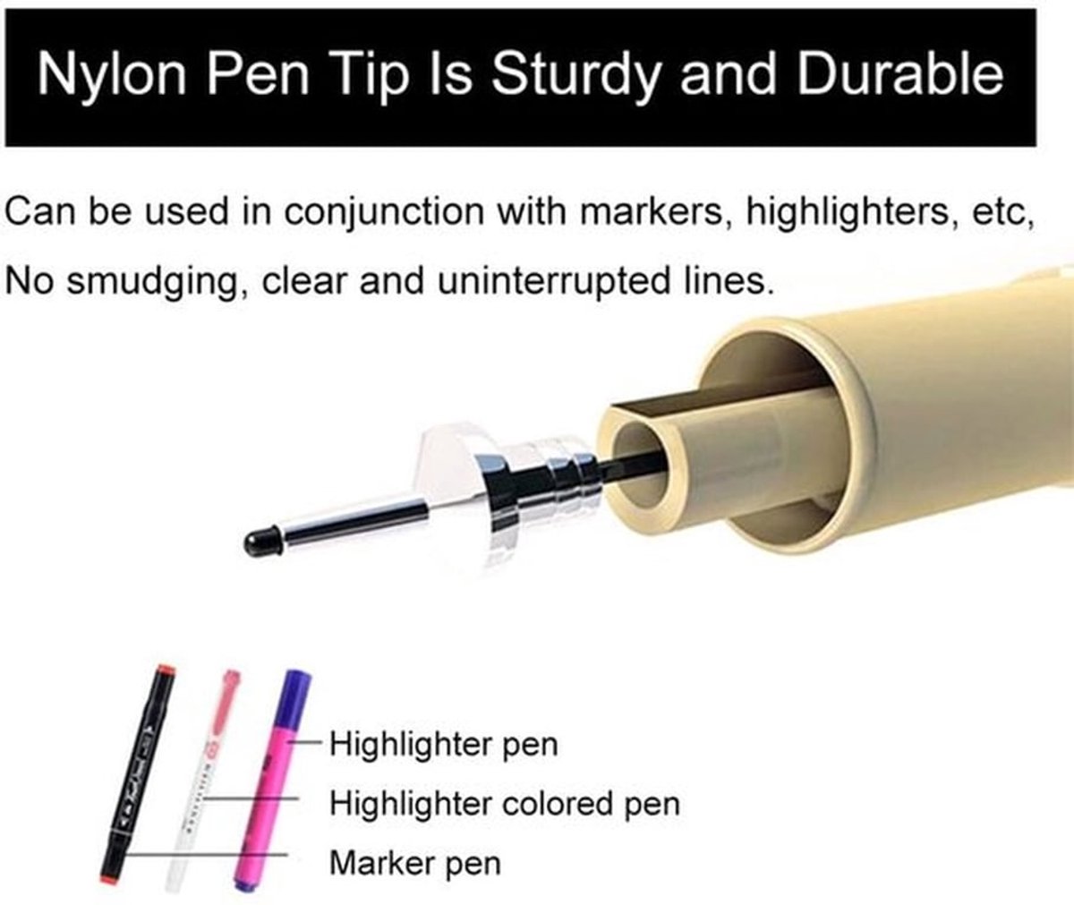 Fineliner Zwart - Professionele Tekenpen - Sneldrogend - Lichtbestendig - Ultradunne Punt 0,3 mm/0,5 mm/0,9 mm/1 mm/2 mm - Ideaal voor Illustratie