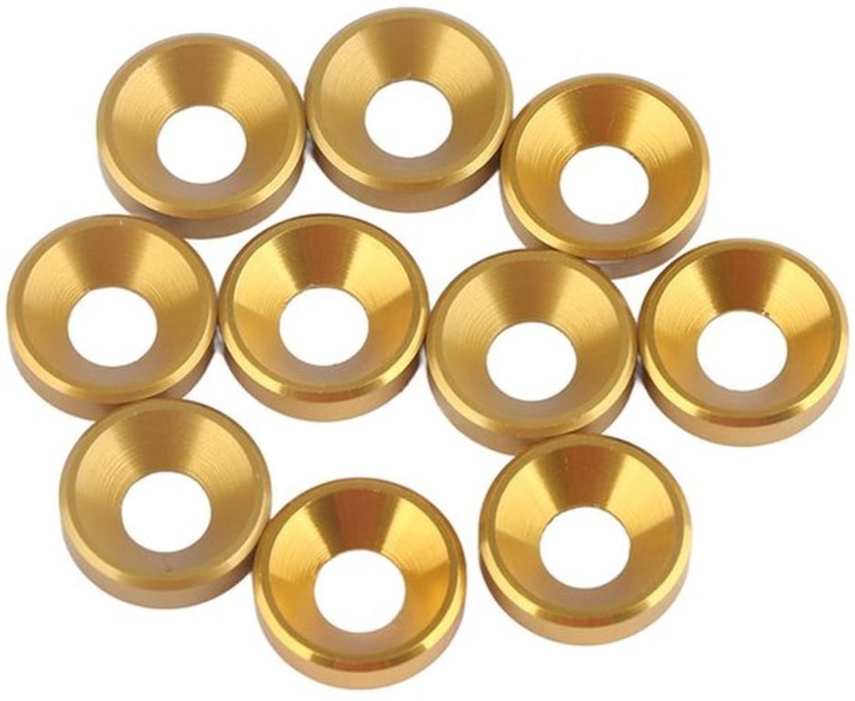 Sluitring Set M5 - 10 Stuks - Geanodiseerd Aluminium - Platte Kop - Afwerkringen - Lichtgewicht - Hoge Hardheid - Afwerkring