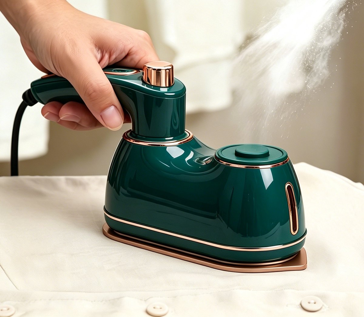 Mini stoomstrijkijzer draagbaar reisstoomstrijkijzer micro handstoomstrijkijzer geschikt voor zowel nat als droog gebruik ideaal voor thuis en op reis Afmetingen 15,8*8*11 cm Groen