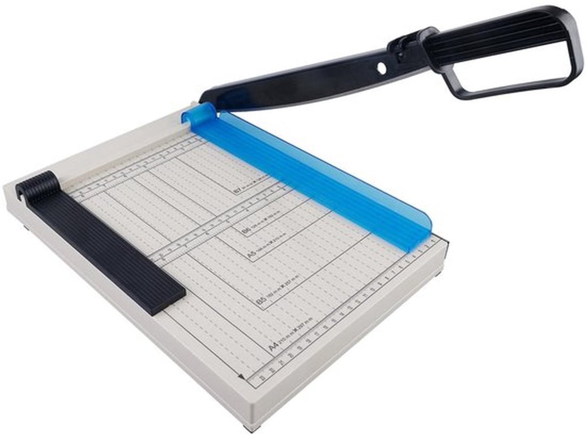 - Papiersnijder A4 - Hefboomsnijder - Veiligheidsbescherming - 16 vellen snijcapaciteit - Snijmachine papier - Geschikt voor huis, school
