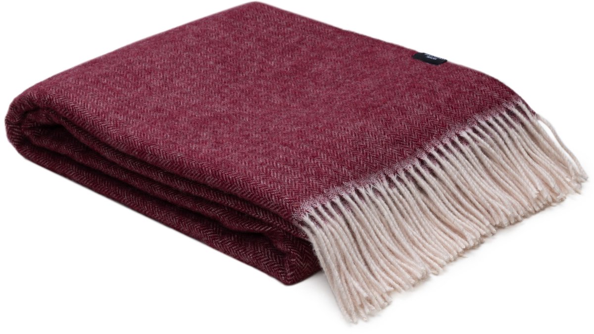 WOOOL Plaid - Zelandia (Rood) - 140x200cm - 100% Wol