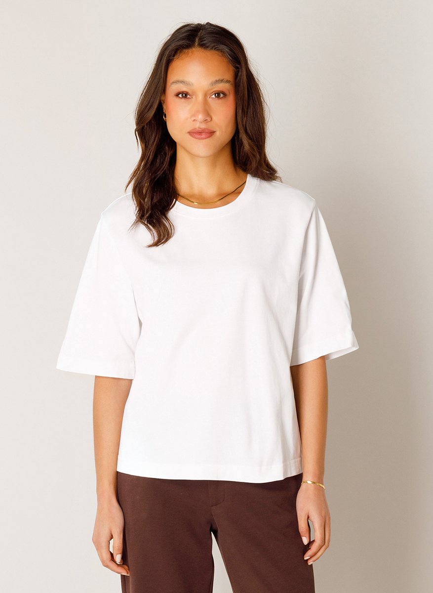 BASE LEVEL Noa Jersey Shirts - White - maat 36