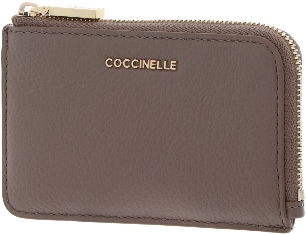 COCCINELLE Leren kaarthouder Metallic Soft Card Holder Warm Taupe