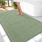 Tapis de bain antidérapant Olanly – Tapis de douche en chenille – Tapis de bain pour salle de bains – Paillasson super absorbant – Vert herbe – 89X150 cm