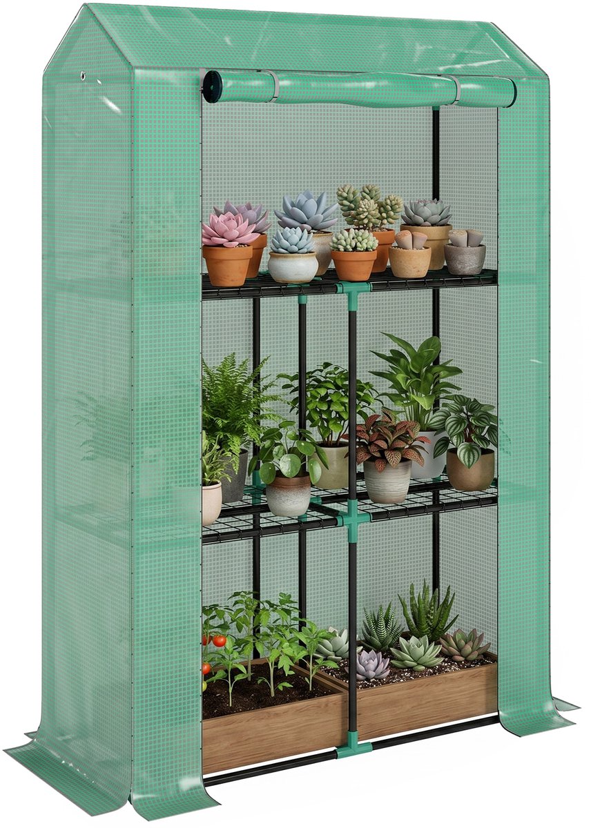 Outsunny Kas - Polyethyleen - 100x40x150cm - Groen