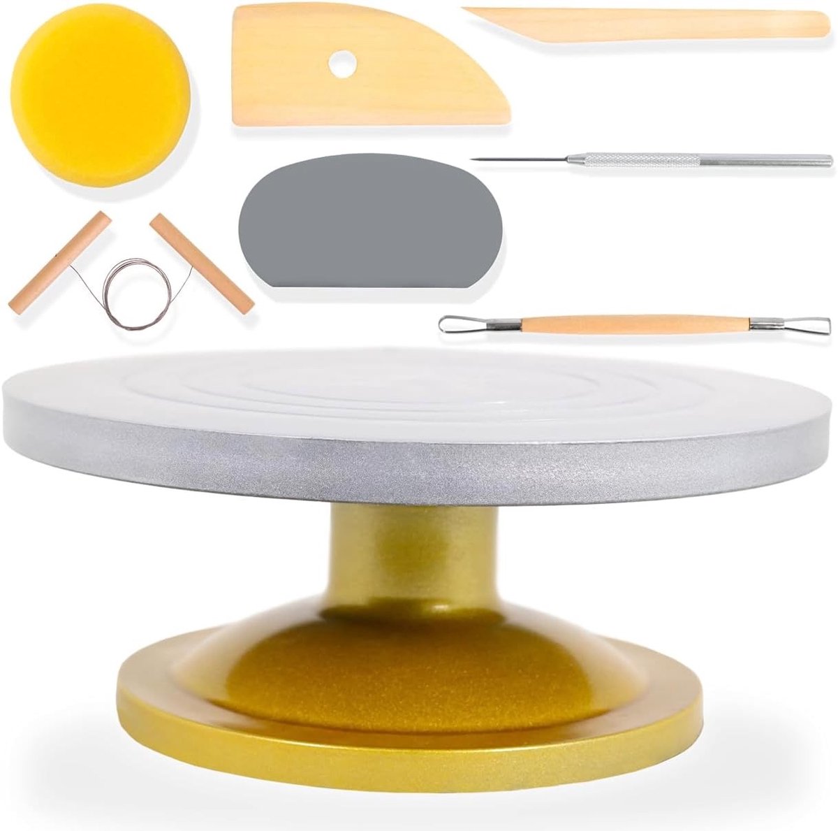 Draaischijf voor pottenbakken - Zwart - 30 cm - Kunststof draaiplateau met stalen lagers en antislip voet - Voor keramiek en modelbouw