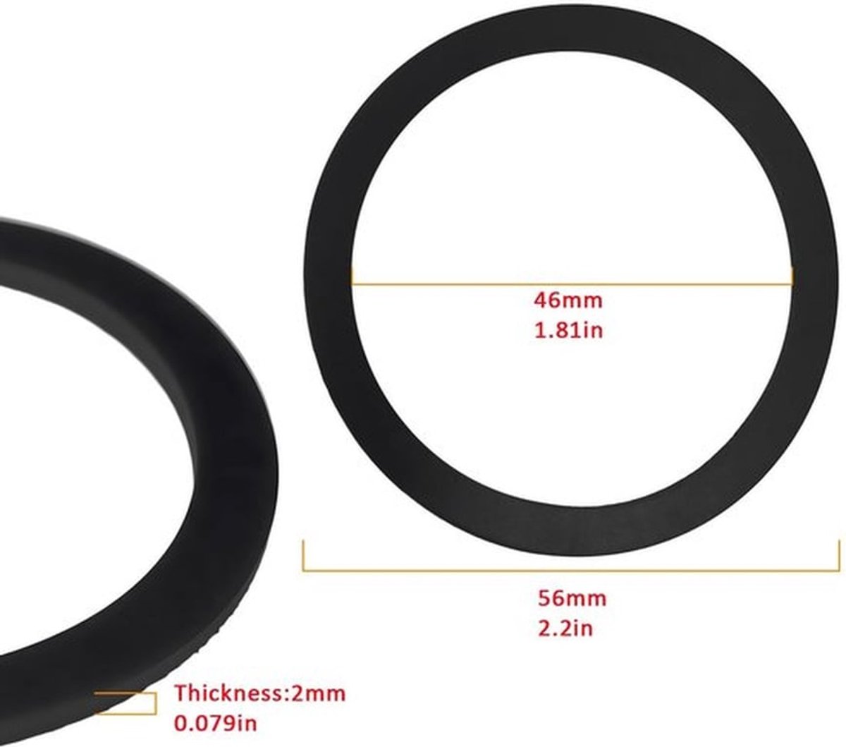 Tankdoppakking Set van 5 - Nitril Rubber - 56mm/46mm/2mm - Geschikt voor Motorfiets - Brandstofdicht - Duurzaam en Weerbestendig - Tankdop