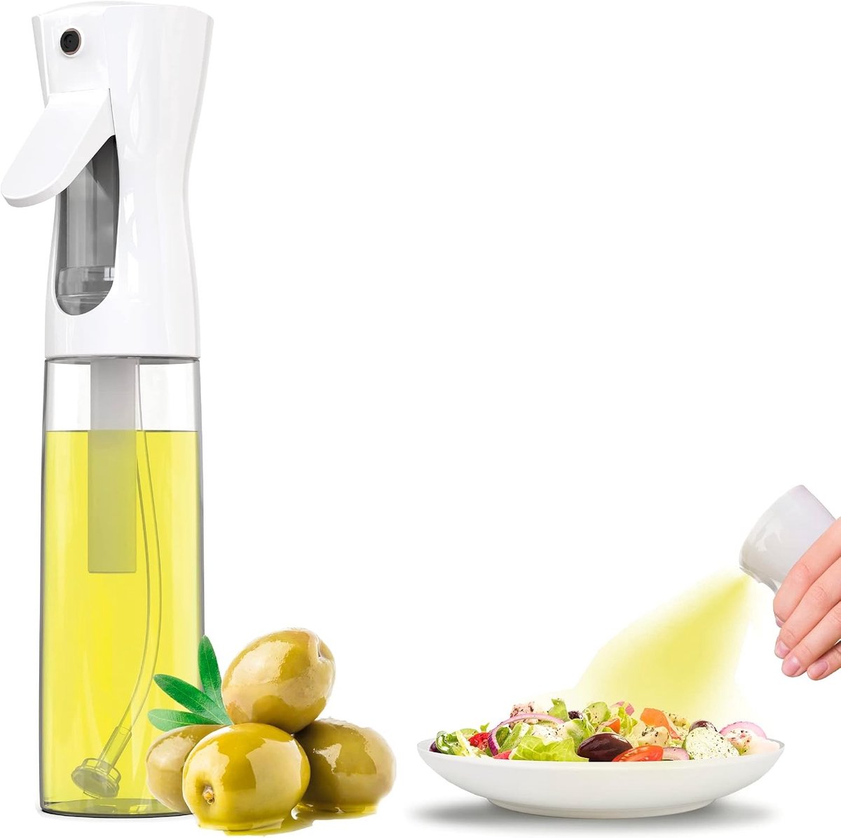 Olijfoliesprayer - Transparant - 300 ml - BPA-vrije Kookoliespray met Fijne Nevel - Voor Keuken en Salades